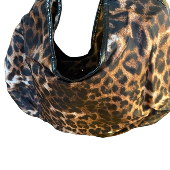 Leopard Print Women's tote XL y2k shoulder bag sequin’s side heavy chain straps - Picture 3 of 12